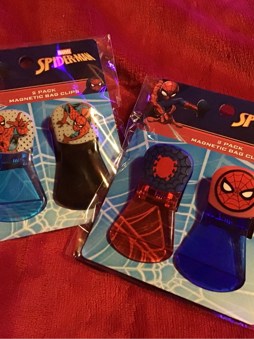 Set of Spider-Man magnetic bag clips